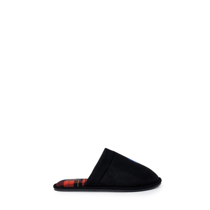 Ralph Lauren Klarence RF103823 zapatilla de casa para hombre negra vista lateral