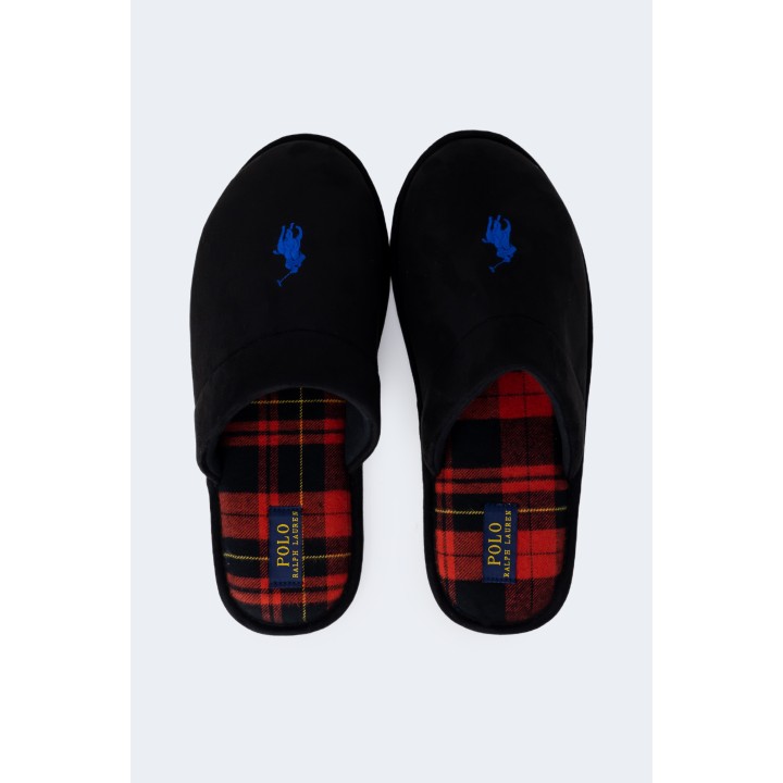 Ralph Lauren Klarence RF103823 zapatillas de casa para hombre negras detalle superior