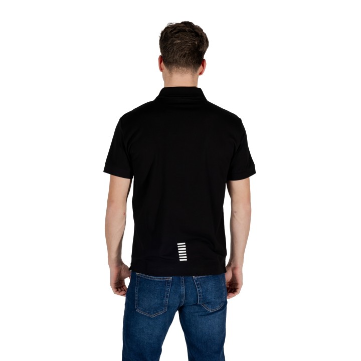 Polo EA7 para hombre negro 8NPF14 PJVQZ en vista posterior