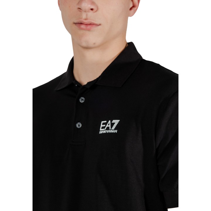 Detalle del polo EA7 para hombre negro 8NPF14 PJVQZ