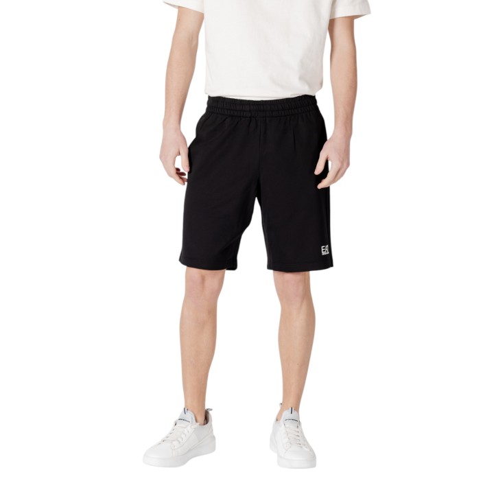 EA7 bermuda deportiva de hombre negra 8NPS65 PJVRZ vista frontal