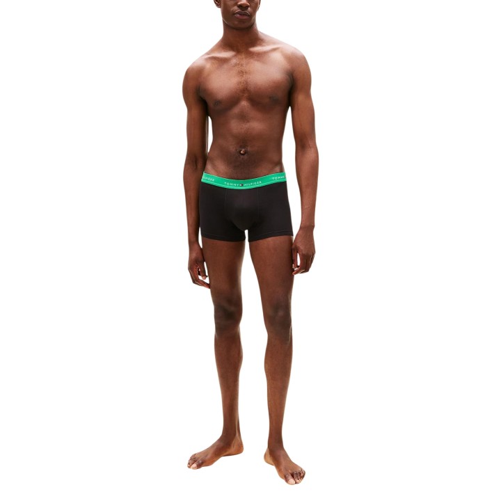 Bóxer de hombre Tommy Hilfiger negro con cintura verde vista frontal