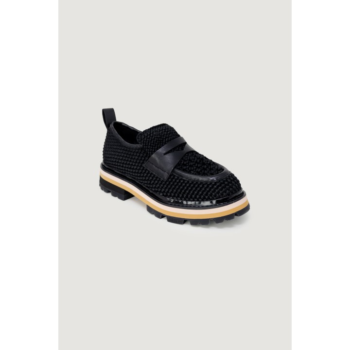 ASH zapato de tacón para mujer negro de tejido trenzado vista de tres cuartos
