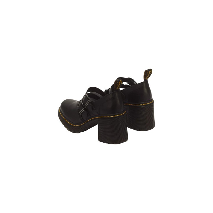 Dr. Martens Eviee Sendal para mujer en negro de cuero vista posterior