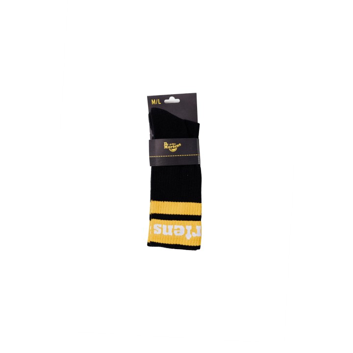 Dr. Martens calcetín para hombre negro de mezcla de algodón orgánico vista frontal