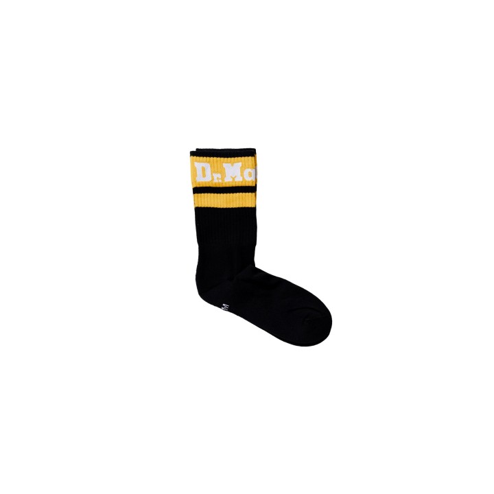 Dr. Martens calcetín para hombre negro de mezcla de algodón orgánico vista tres cuartos