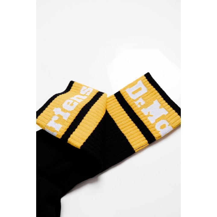 Dr. Martens calcetines para hombre negros de mezcla de algodón orgánico detalle del logo