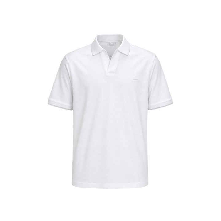 Polo de hombre Calvin Klein Jeans blanco de algodón vista frontal