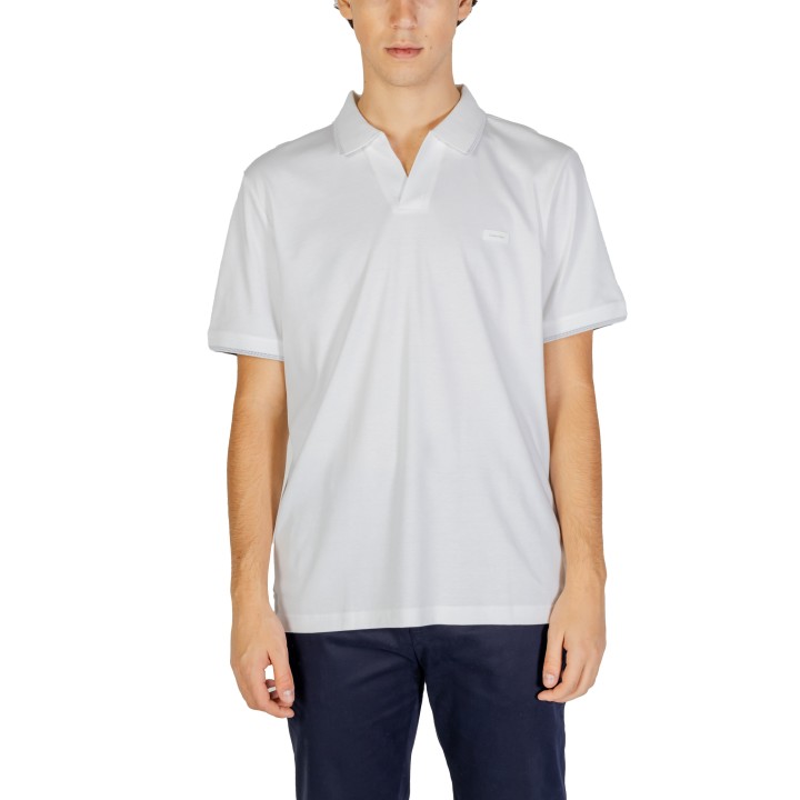 Polo de hombre Calvin Klein Jeans blanco de algodón vista frontal