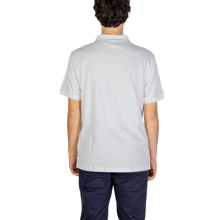 Polo de hombre Calvin Klein Jeans blanco de algodón vista posterior