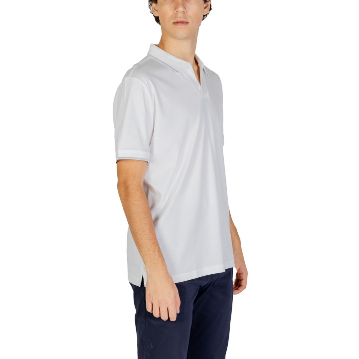Polo de hombre Calvin Klein Jeans blanco de algodón vista lateral