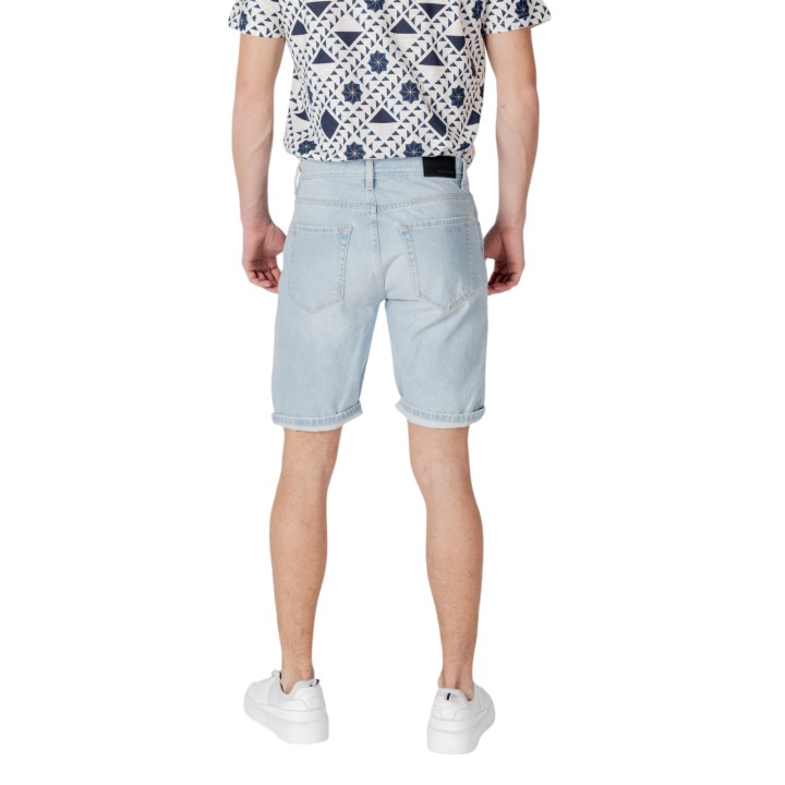 Antony Morato pantalón corto de hombre Argon slim fit en denim azul claro vista posterior