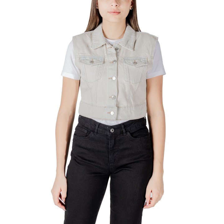 Only chaleco vaquero de mujer en denim claro vista frontal referencia 15341352