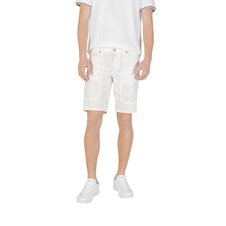 Jeckerson bermuda blanco de hombre Jayden 5 Tasche Toppa Slim vista frontal
