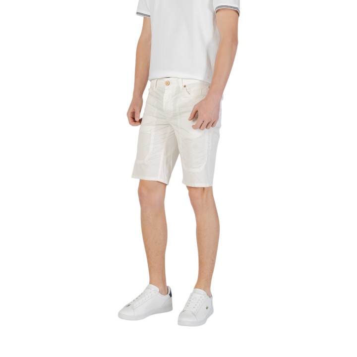 Jeckerson bermuda blanco de hombre Jayden 5 Tasche Toppa Slim vista tres cuartos