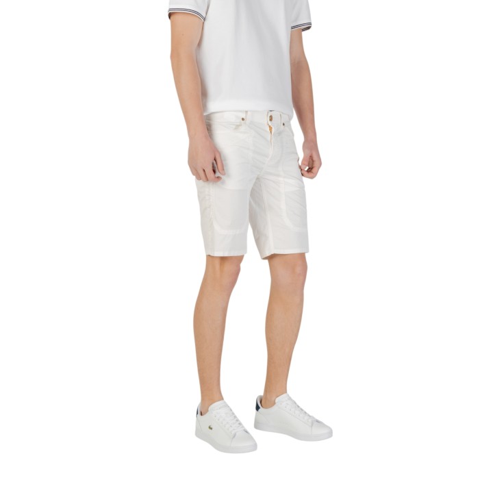 Jeckerson bermuda blanco de hombre Jayden 5 Tasche Toppa Slim vista tres cuartos