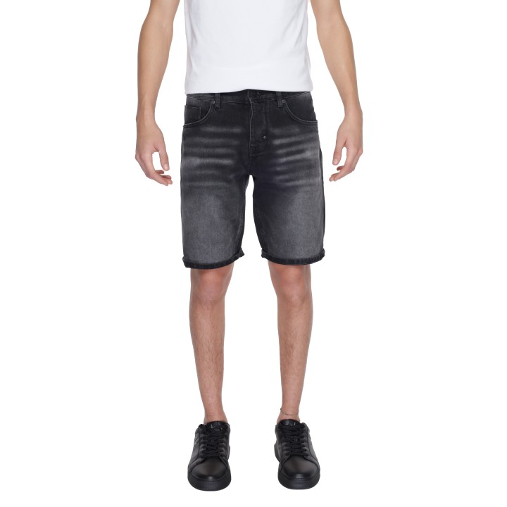 Antony Morato pantalón corto de hombre negro vaquero vista frontal