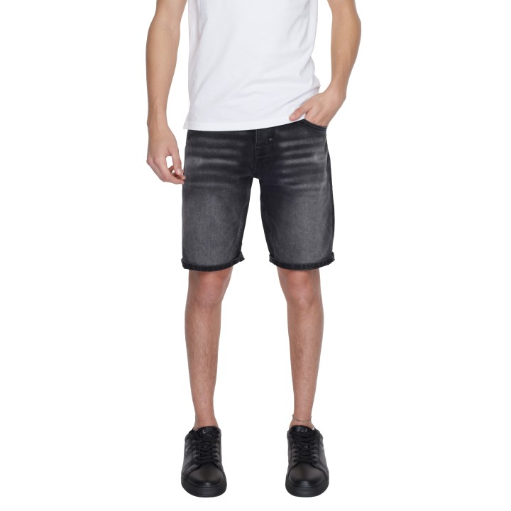 Antony Morato pantalón corto de hombre negro vaquero vista frontal