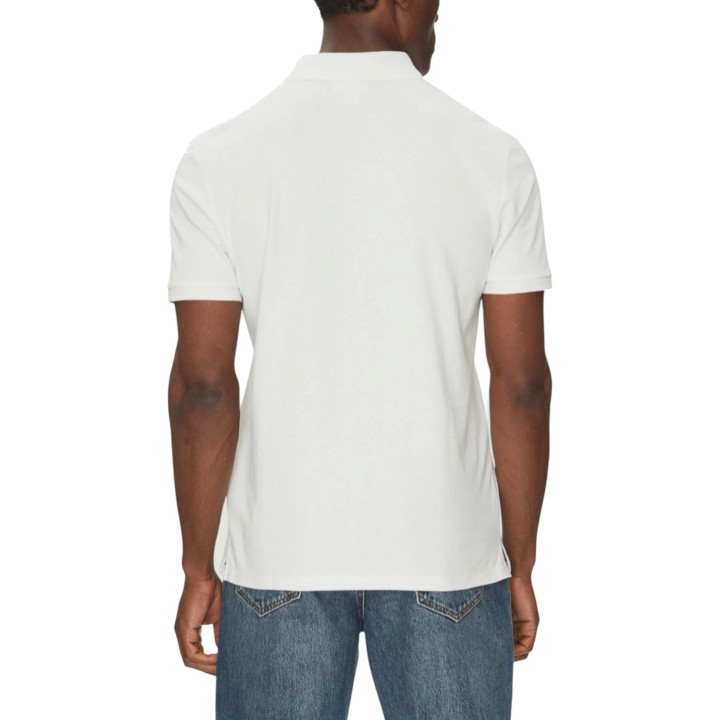 Polo de hombre Calvin Klein Jeans blanco de piqué vista posterior referencia LV040EM269