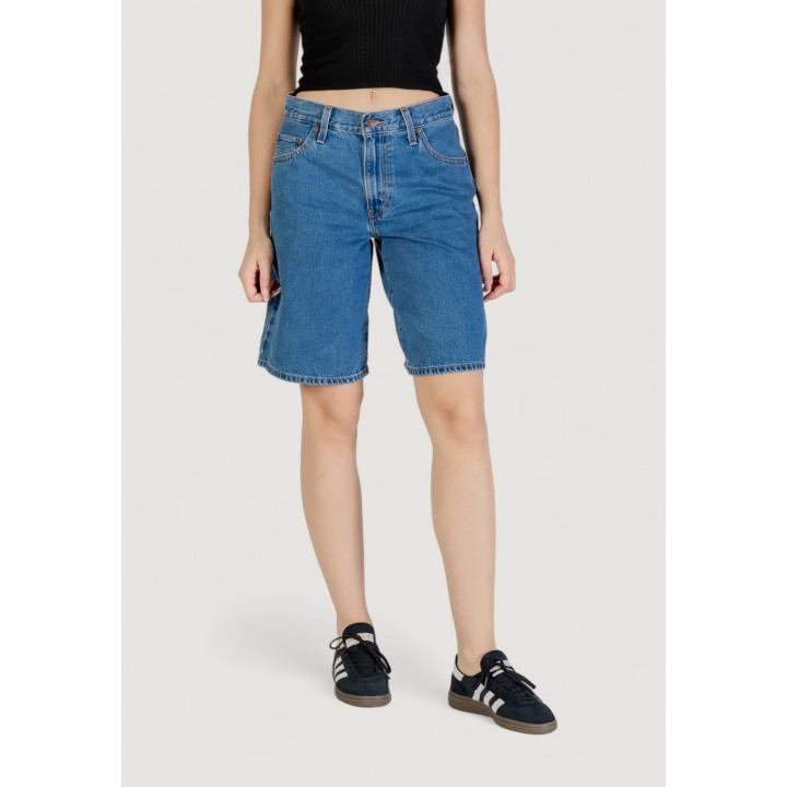 Levi's pantalón corto baggy dad jort para mujer azul denim vista frontal