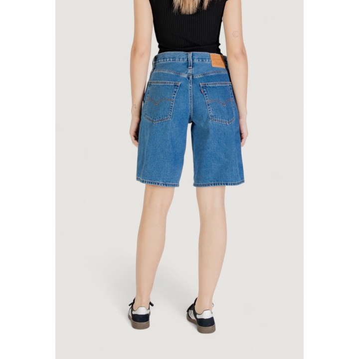 Levi's pantalón corto baggy dad jort para mujer azul denim vista posterior