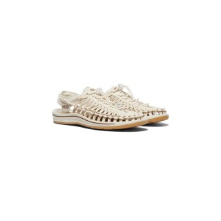 Sandalias Keen Uneek Canvas 1026231 para mujer beige vista tres cuartos