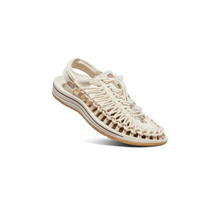 Sandalia Keen Uneek Canvas 1026231 para mujer beige vista tres cuartos