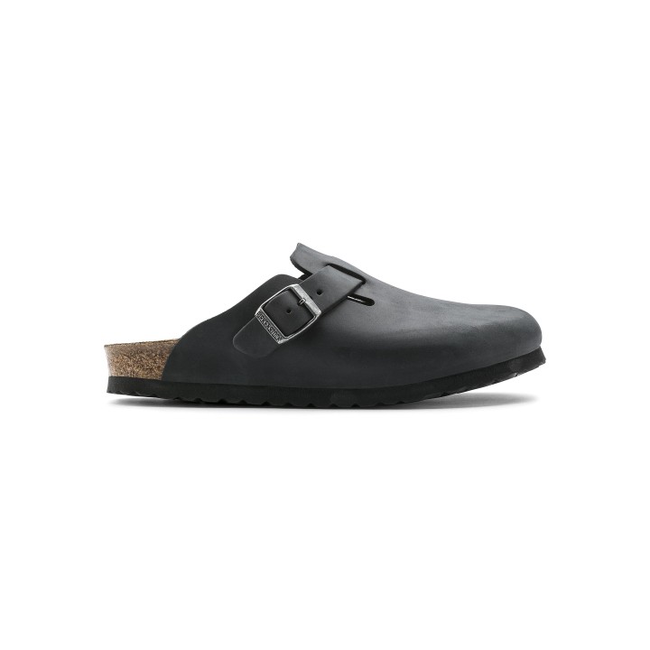 Sandalia Birkenstock Boston 0059463 para mujer negra vista lateral