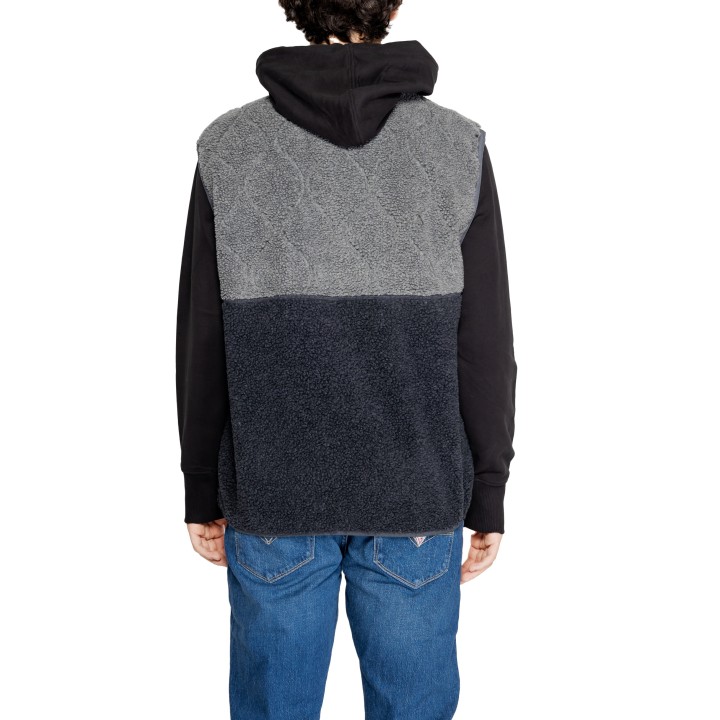 Chaleco Tommy Hilfiger Jeans para hombre de borreguito negro y gris vista posterior