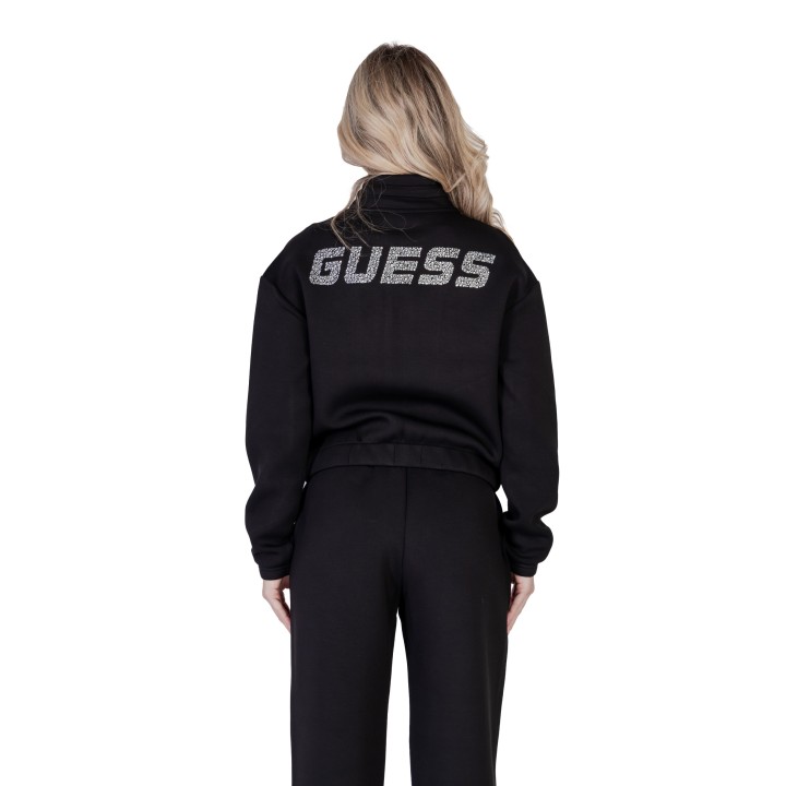 Sudadera Guess Active Cecilia Scuba Zip negra para mujer vista posterior