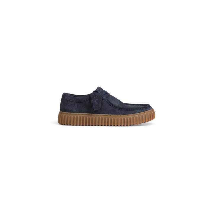 Zapato Clarks de hombre Torhill Lo azul de ante vista lateral