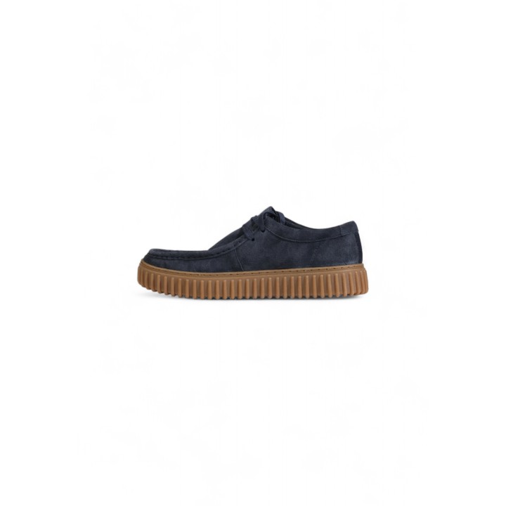 Zapato Clarks de hombre Torhill Lo azul de ante vista lateral
