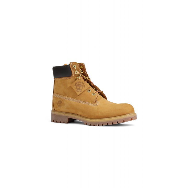 Timberland botín de hombre Prem 6 in Lace Waterproof de cuero color cuero vista tres cuartos
