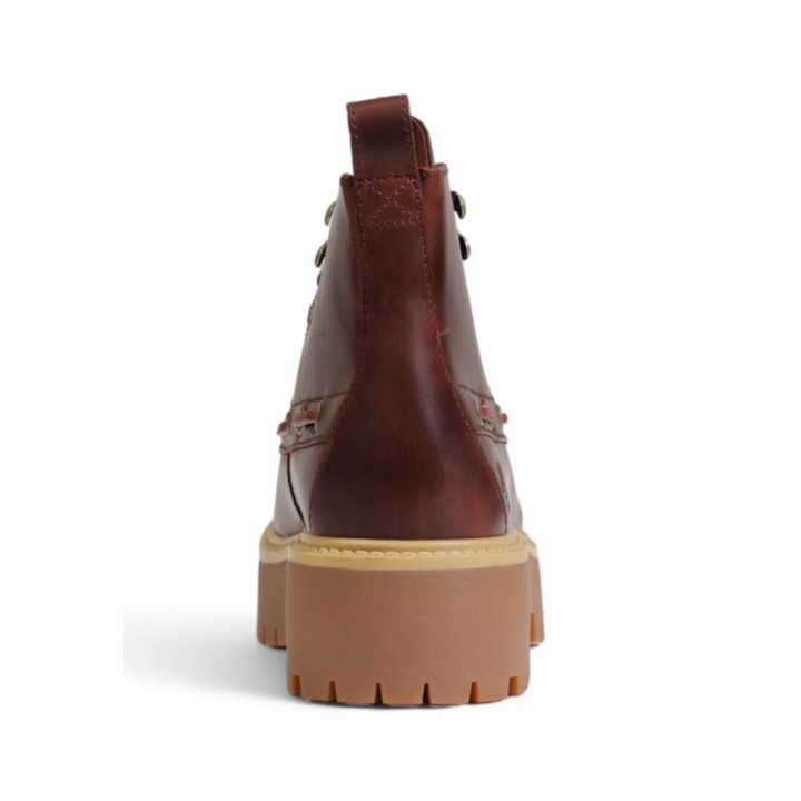 Timberland Mid Lace Boot de mujer en cuero color cuero vista posterior