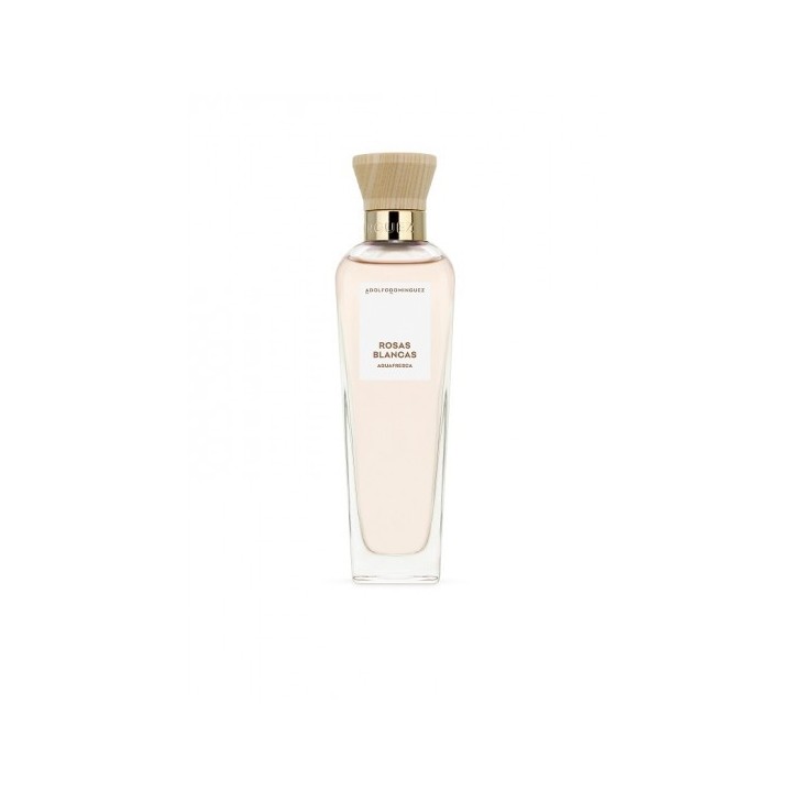 Perfume Adolfo Dominguez rosas blancas agua fresca de rosas botella vista frontal