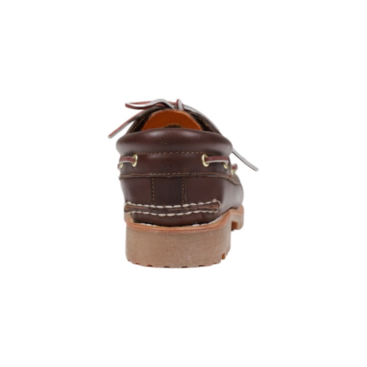 Timberland boat shoe para hombre marrón de piel vista posterior