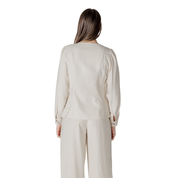 Blusa de mujer Vila Clothes Vimulli crema 14103853 vista posterior