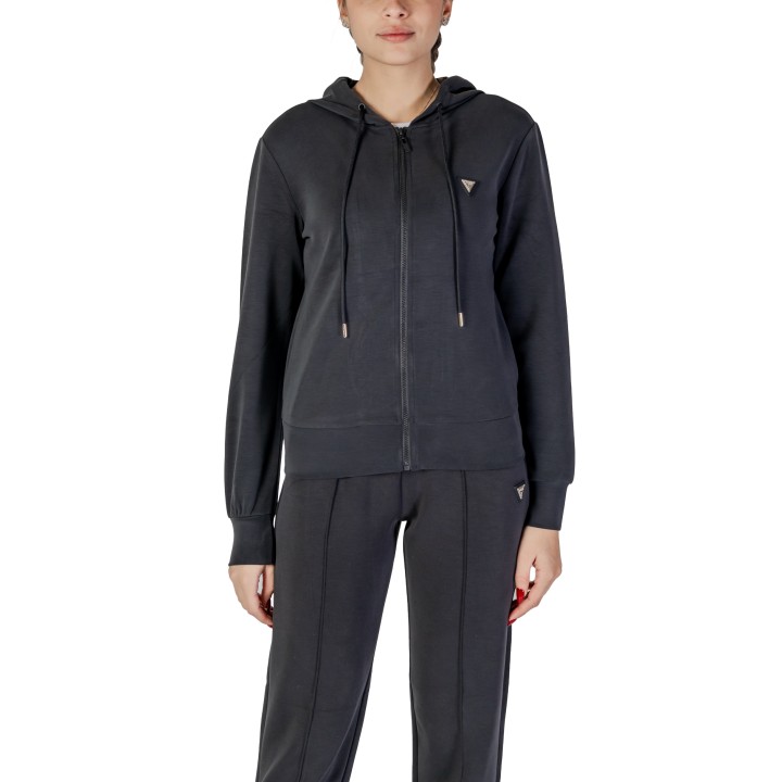 Sudadera Guess Active Olympe Full Zip para mujer negra vista frontal