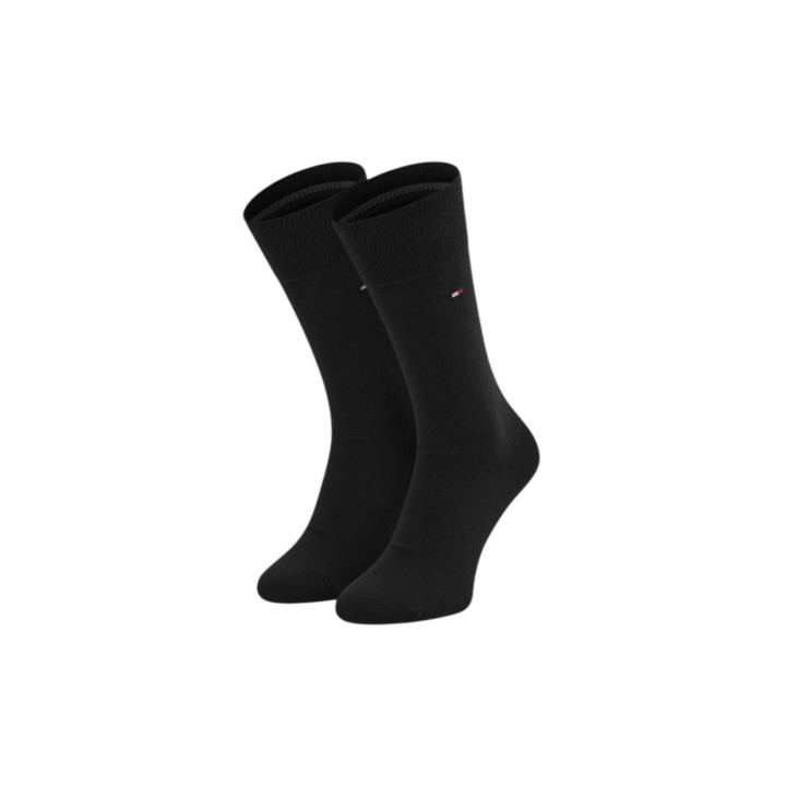 Calcetines de hombre Tommy Hilfiger Sock Check negros vista de tres cuartos
