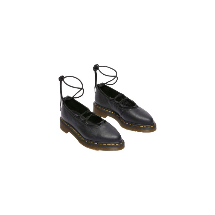 Dr. Martens Elphie II Virginia zapatos de mujer negros vista tres cuartos del par
