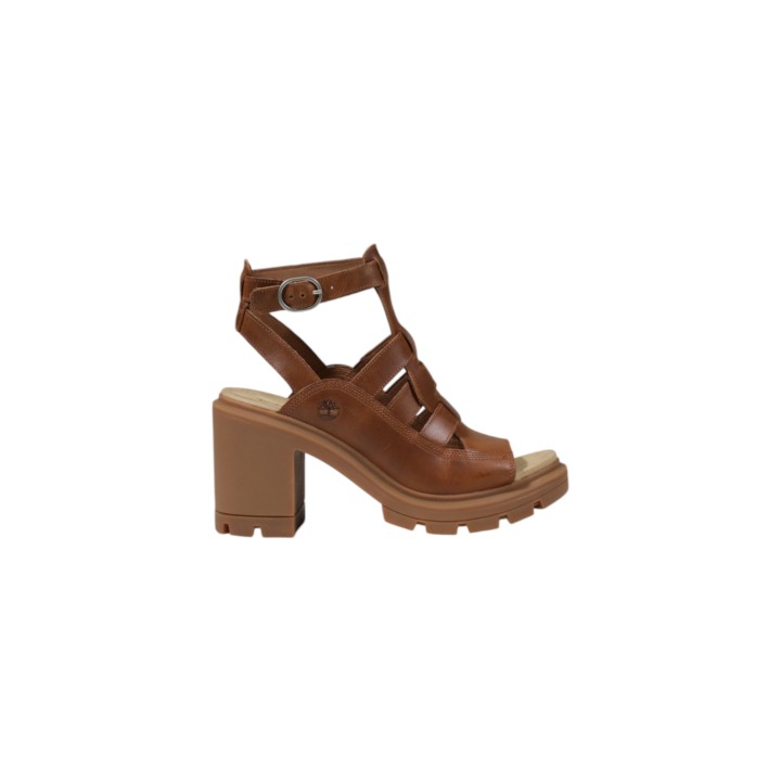 Timberland sandalia de mujer marrón de cuero vista lateral