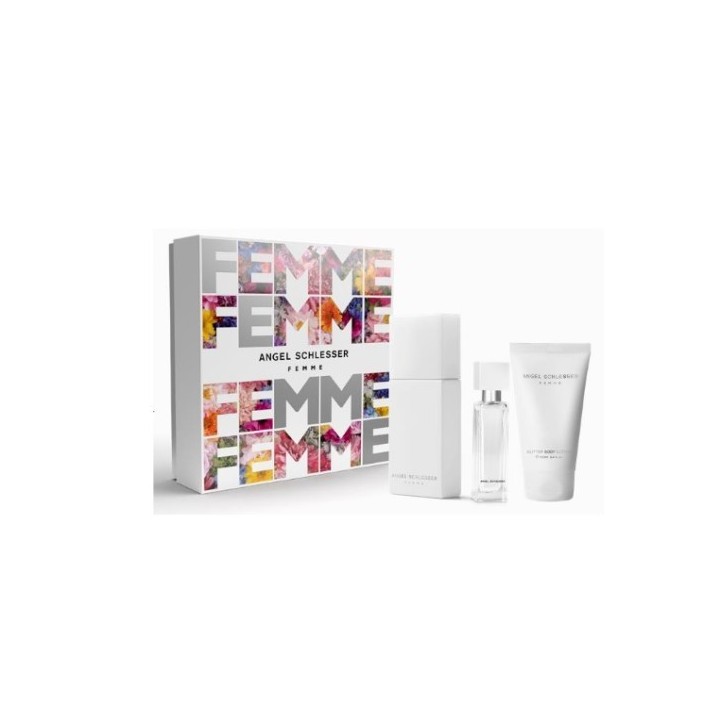 Estuche de perfume a schlesser femme para mujer con caja blanca y frascos