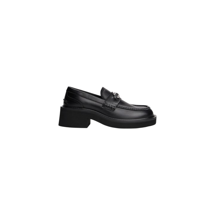 Mocasín de tacón negro para mujer Tommy Hilfiger Jeans EN0EN02789 vista lateral