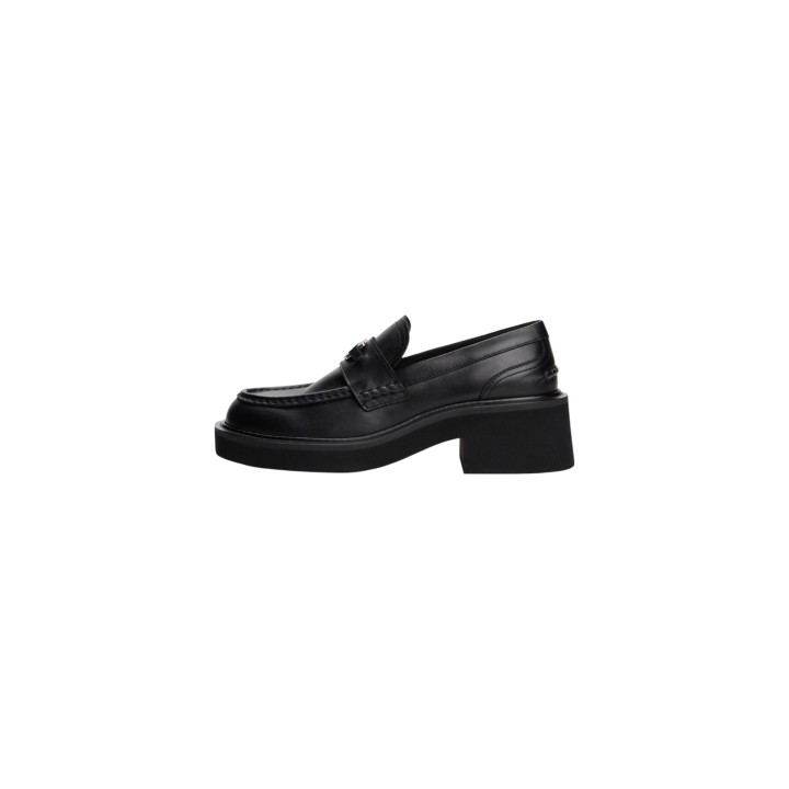 Mocasín de tacón negro para mujer Tommy Hilfiger Jeans EN0EN02789 vista lateral