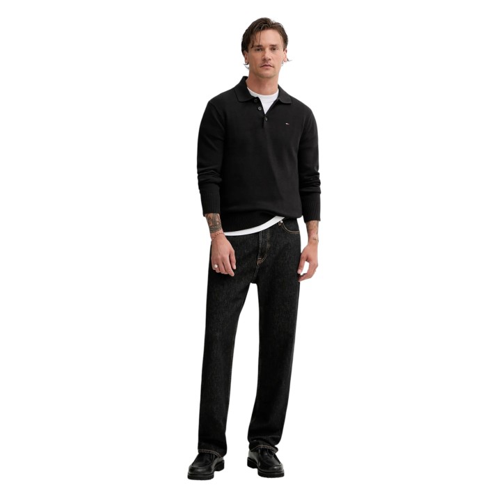Tommy Hilfiger Jeans polo negro de hombre DM0DM20304 vista frontal completa