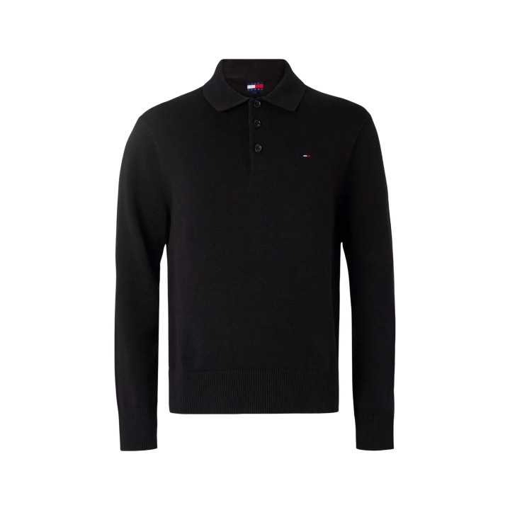 Tommy Hilfiger Jeans polo negro de hombre DM0DM20304 vista frontal de la prenda