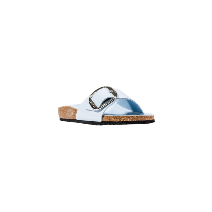 Sandalia Birkenstock Madrid Big Buckle 1030364 para mujer en azul pálido vista tres cuartos