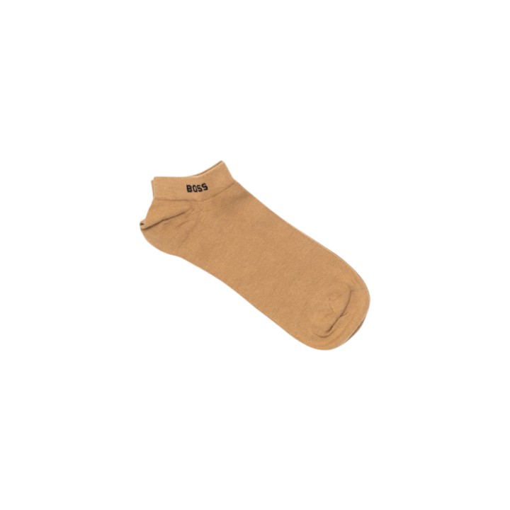 Boss calcetín tobillero para hombre beige vista tres cuartos