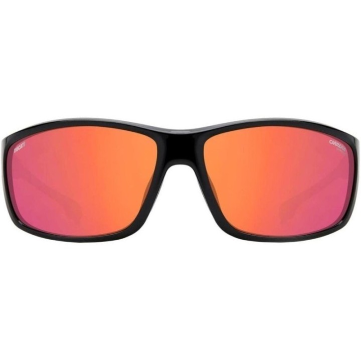 Gafas de sol Carrera para hombre montura inyectada negra con lentes rojas multilayer vista frontal