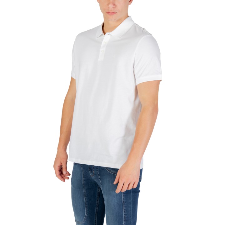 Polo blanco de hombre Calvin Klein Jeans SS Classic Monogram LV04RD255G vista tres cuartos